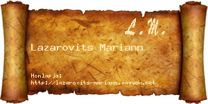 Lazarovits Mariann névjegykártya